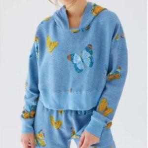 Out from Under Blue Kimber Butterfly Hoodie Sweatshirt and Shorts Set